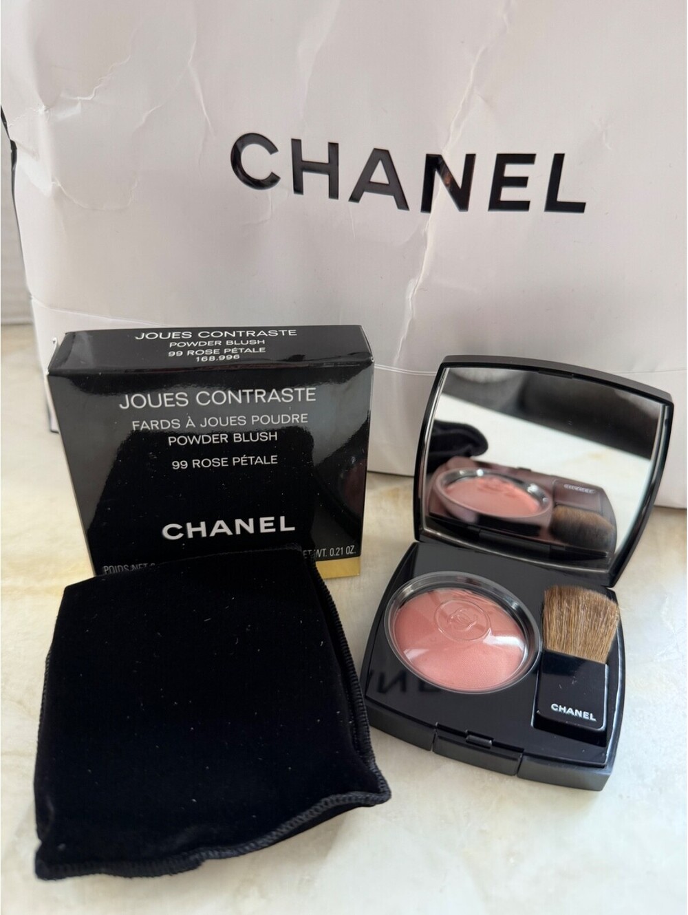BNIB Authentic CHANEL Joues Contraste Powder Blush #99 ROSE PÉTALE - France